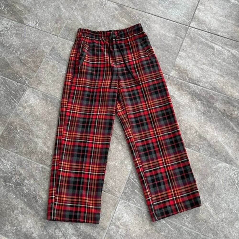 Urban Outfitters Plaid Pull-On Pants Size XS Straight Leg Elastic Waist - Picture 3 of 14